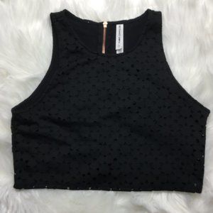 Bethany Mota Laser Cut Black Crop Top, XL